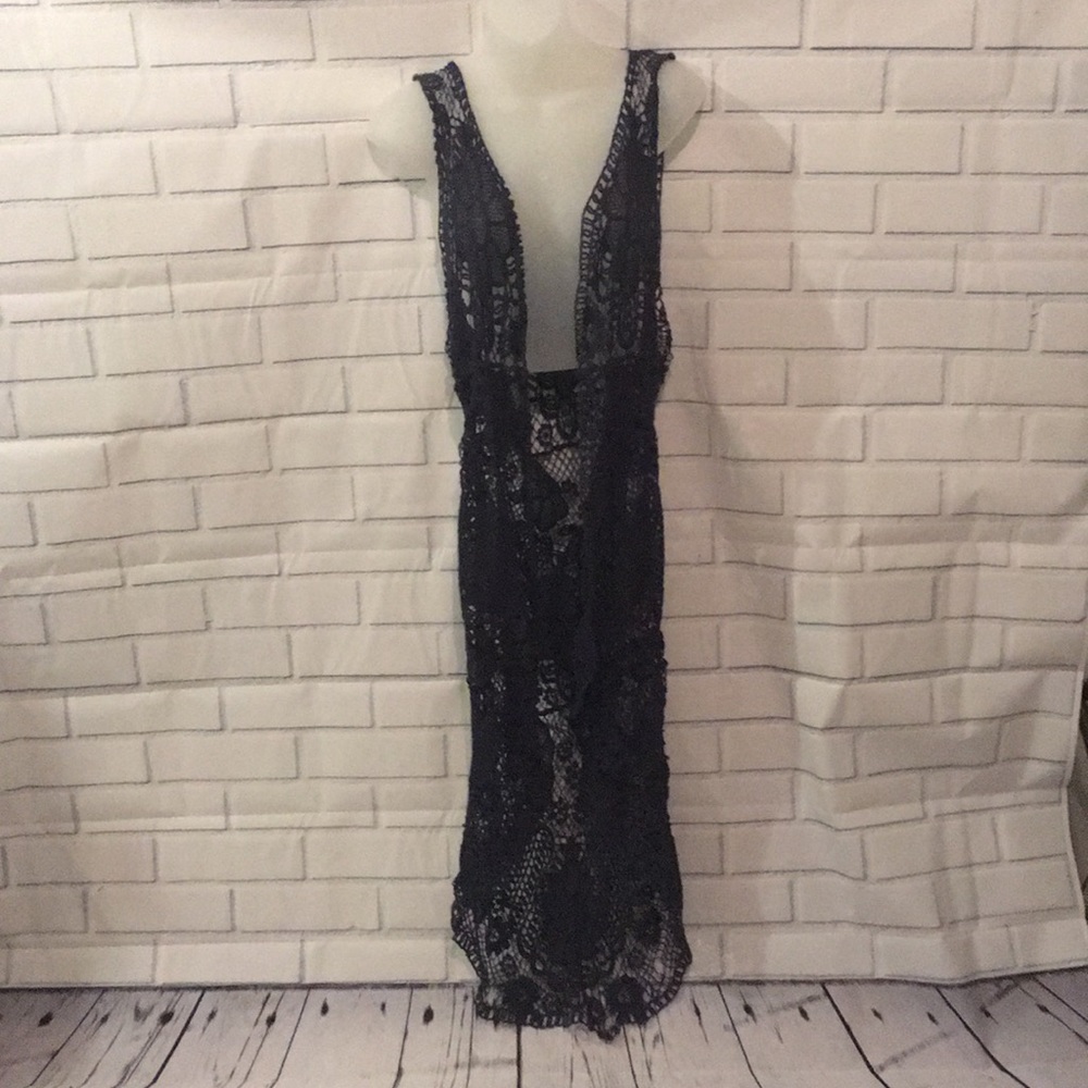 Cato navy crochet vest